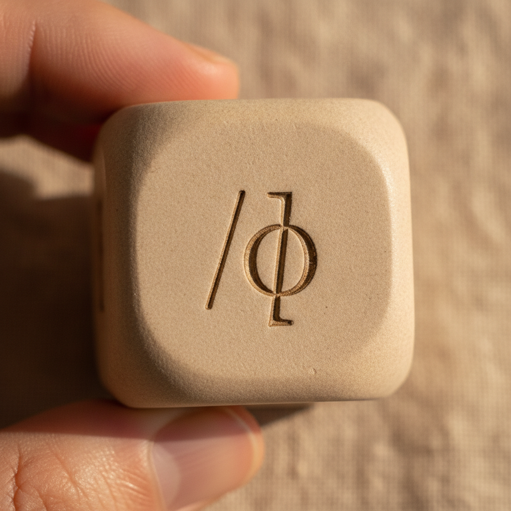 Extreme macro shot of the subtly textured surface of an individual interactive learning block, highlighting its smooth, rounded edges and a finely engraved phonetic symbol, soft, diffused light, ultra